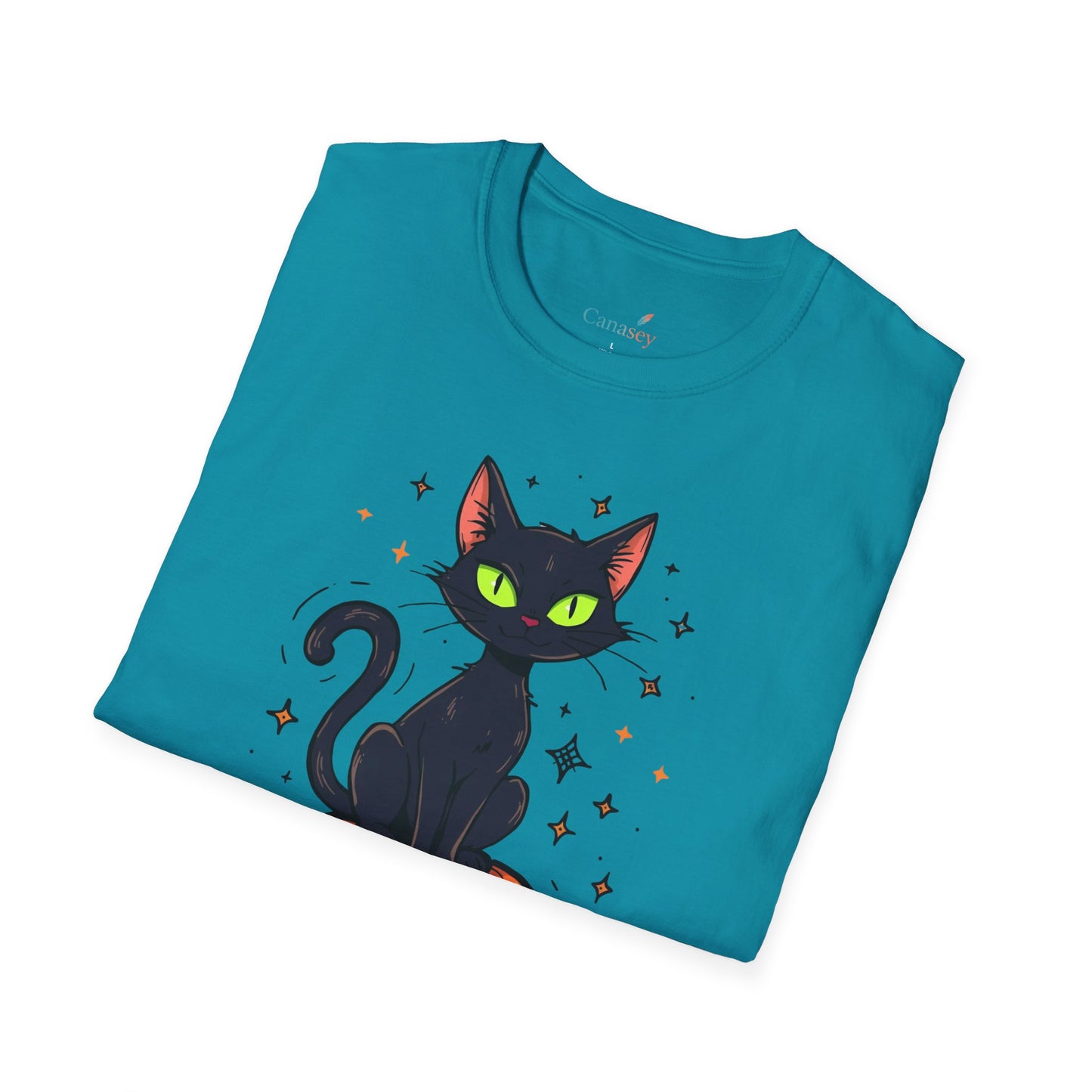 Creep It Real Halloween Shirt / Cute Black Cat & Pumpkin T-Shirt